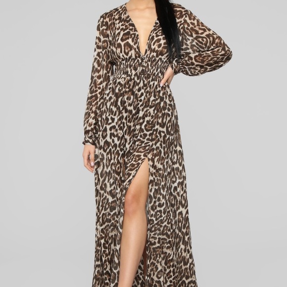 Leopard Print Maxi Gown - Picture 2 of 3